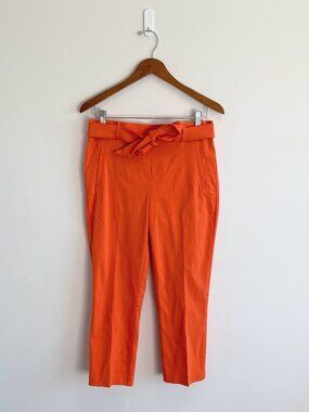 Vintage Orange Capri Pants w/ Tie Belt / Y2K